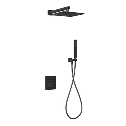 Kit douche thermostatique Push mural carré