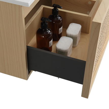 Meuble cannelage Raphia 180 cm vasque