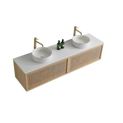 Meuble cannelage Raphia 180 cm plan