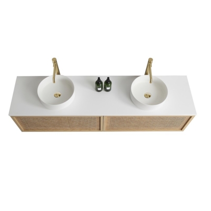 Meuble cannelage Raphia 180 cm plan