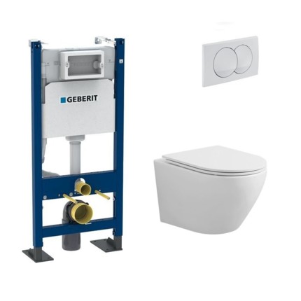 Pack WC suspendu Rimless Geberit Joy blanc mat