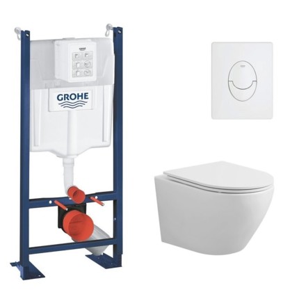 Pack WC suspendu Grohe Joy blanc mat Rimless