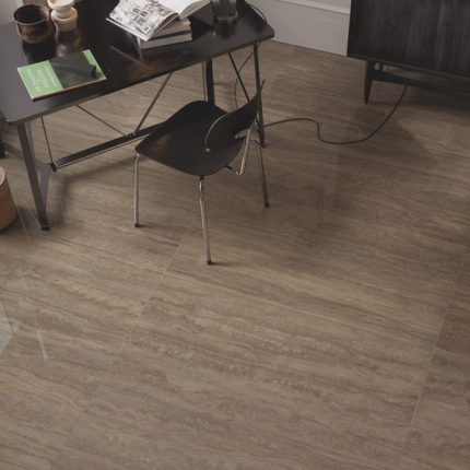 Carrelage unique travertin romain veiné