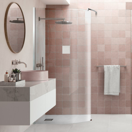 Paroi de douche fixe arrondie 100 cm et 120 cm