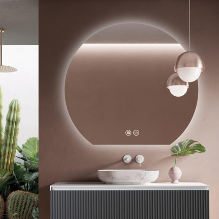 Miroir demi cercle Luna LED 110 cm 