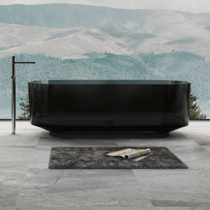 Baignoire transparente noire Antoni 170 cm
