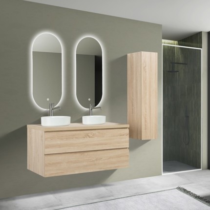 Meuble bois chêne avec plan Alicia 120 cm