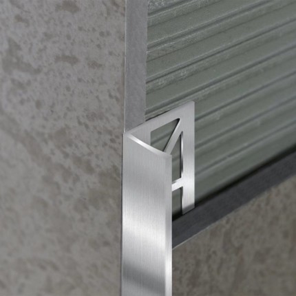 Profilé de carrelage en aluminium argent brossé 10 et 12,5 mm