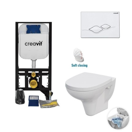 Pack WC suspendu CREAVIT Delfi Rimless