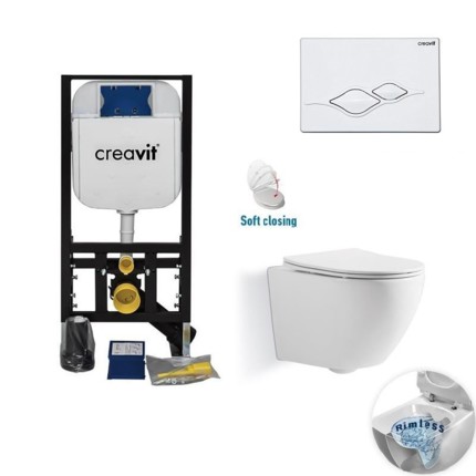 Pack WC suspendu CREAVIT Shine Rimless