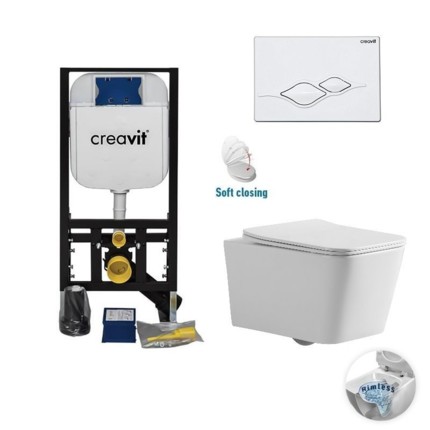 Pack WC suspendu CREAVIT Eden Rimless