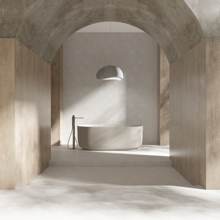 Baignoire beige Argillae mat 170 cm