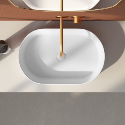 Vasque blanc mat Flûte 57 cm