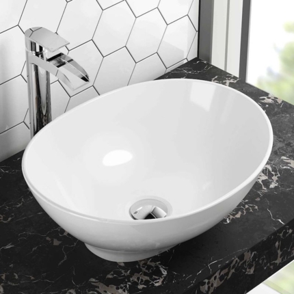 Vasque blanc brillant Ovala 40 cm 