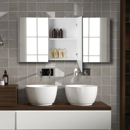 Armoire miroir triptyque 120 cm