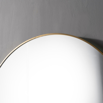 Miroir rond noir et doré 70 cm LED	