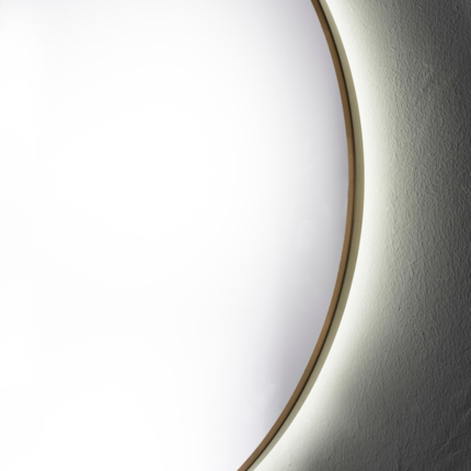 Miroir rond noir et doré 70 cm LED	