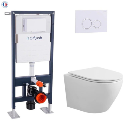 WC Suspendu œuf céramique blanc, Ove - Cuvette WC suspendue