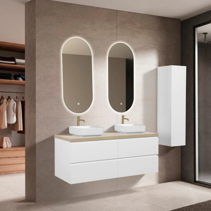 Meuble Alicia blanc 140 cm plan