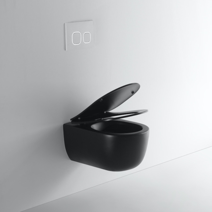 Cuvette suspendue rimless Voga noir mat