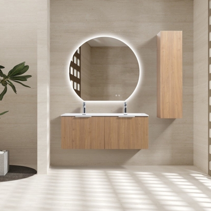 Meuble double vasque Stripes chêne 120 cm 