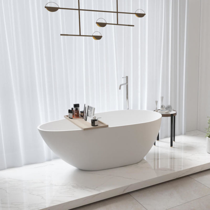 Baignoire îlot solid surface Ellipse 150 cm 
