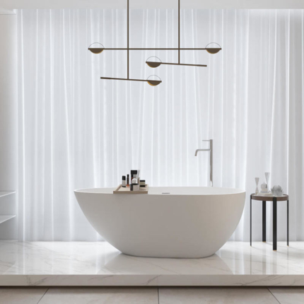 Baignoire îlot solid surface Ellipse 150 cm 