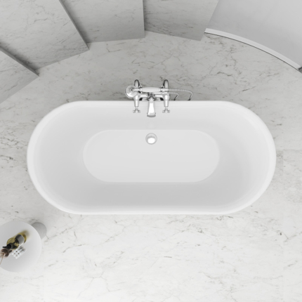 Baignoire sur pieds chrome Bijou 165 cm 