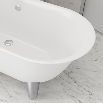 Baignoire sur pieds chrome Bijou 165 cm 