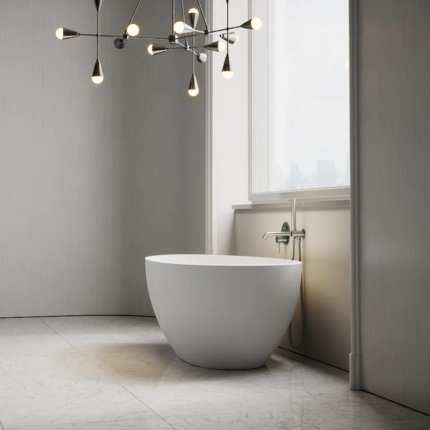Baignoire îlot solid surface Ellipse 150 cm 
