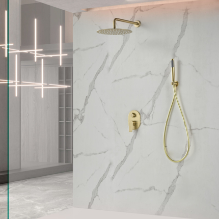 Kit de douche encastrable Flat mural rond