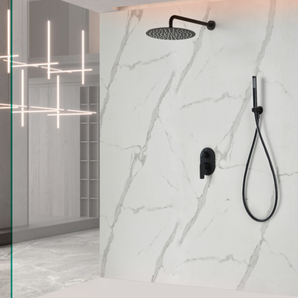 Kit de douche encastrable Flat mural rond