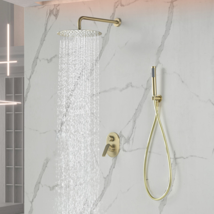 Kit de douche encastrable Flat mural rond