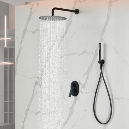 Kit de douche encastrable Flat mural rond