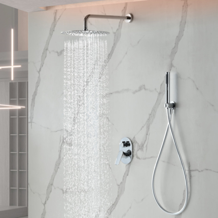 Kit de douche encastrable Flat mural rond