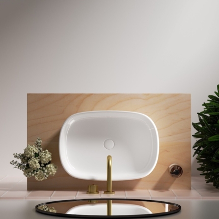 Vasque à poser sabot blanc brillant 55 cm