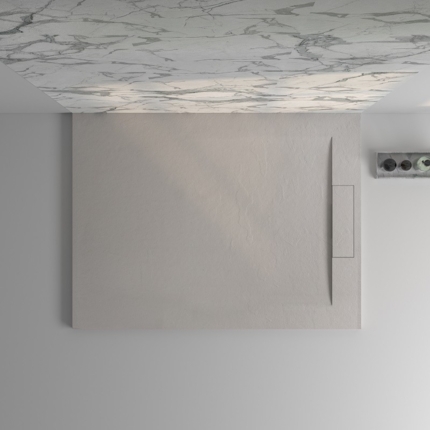 Receveur de douche Epure beige Argillae de 120 à 160 cm