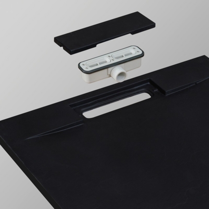 Receveur de douche Epure noir mat de 140 à 160 cm