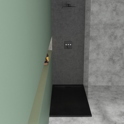 Receveur de douche Epure noir mat de 140 à 160 cm