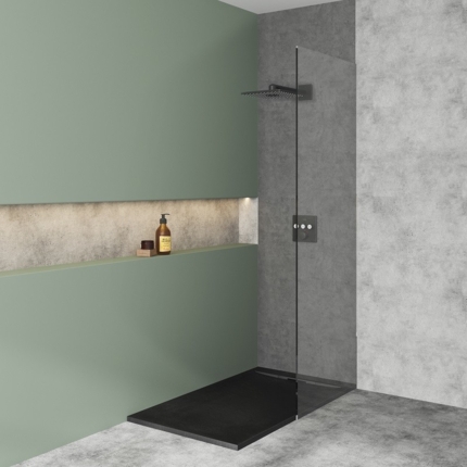 Receveur de douche Epure noir mat de 140 à 160 cm