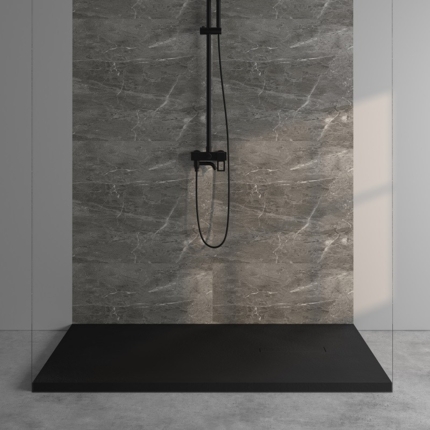 Receveur de douche Pietra noir mat de 120 à 160 cm