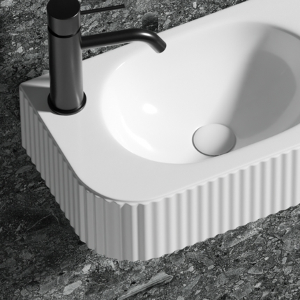 Lave-mains suspendu cannelée Groova 45 cm