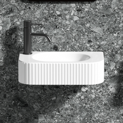 Lave-mains suspendu cannelée Groova 45 cm
