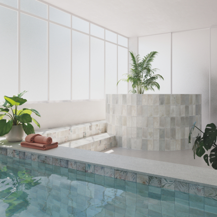 Carrelage Aqua mat piscine