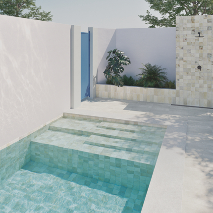 Carrelage Aqua mat piscine