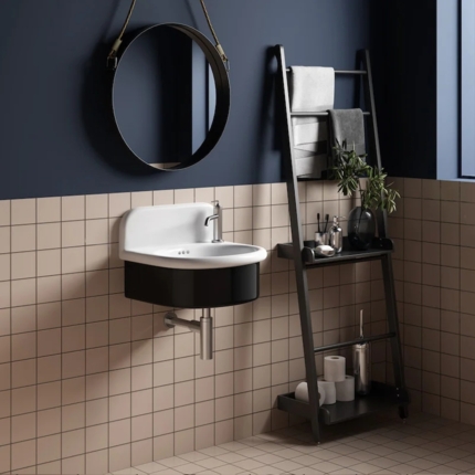 Lavabo déversoir suspendue Old school bicolore