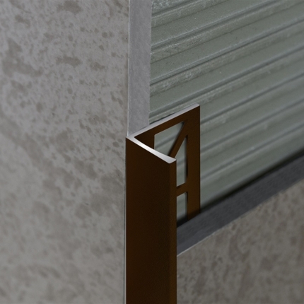 Profilé de carrelage en aluminium marron mat 12,5 mm