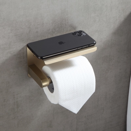Dérouleur papier avec tablette or brossé