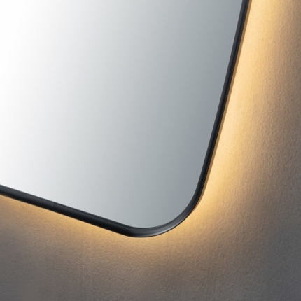 Miroir organique noir mat Fluens 60 cm 