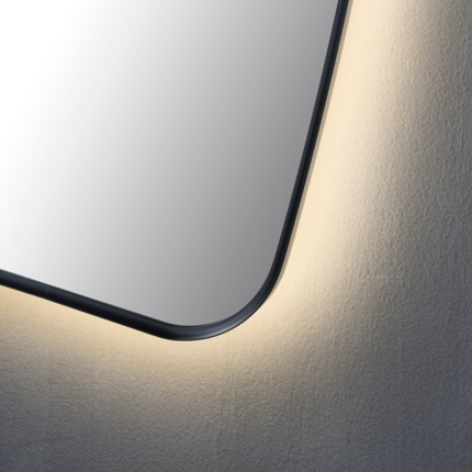 Miroir organique noir mat Fluens 60 cm 